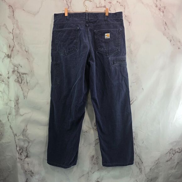 Carhartt Pants Mens 36 X 30 Blue FR Fire Resistant Original Fit Straight - Picture 1 of 14